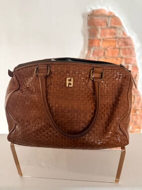 ⭐️⭐️ Rare Fendi Boston Bag - S.A.S. Roma hand-woven "intrecciato" leather design